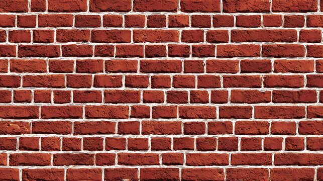 Seamless textured weathered dark red brick wall pattern with white mortar providing a rustic and industrial background for design