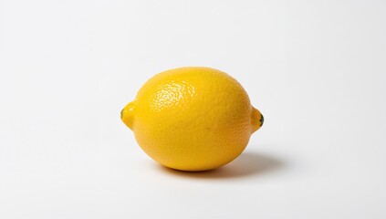 Lemon on a white surface casting a shadow, beneficial source of vitamin C