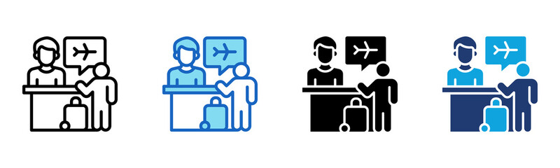 Check In Icon Multi Style Vector Illustration