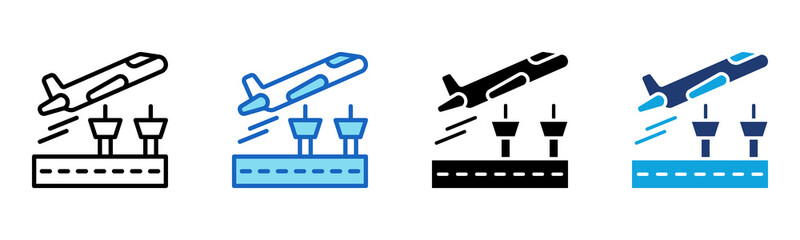 Takeoff Icon Multi Style Vector Illustration