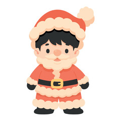 Illustration of a Child Dressed as Santa Claus