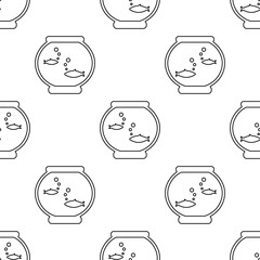 aquarium seamless pattern isolated on transparent background.