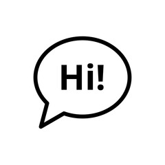 Hi! speech bubble icon for greeting, welcome, communication, message, chat, or social media interaction design © Creative Parul 