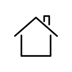 Modern outline house icon illustration. simple home symbol with chimney for real estate, property, shelter, and family themes.