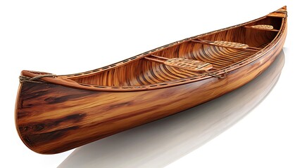 illustration of traditional wooden boat isolated on white background 