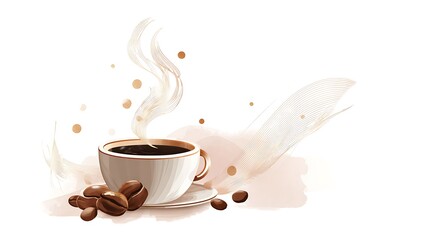 international coffee day with coffee beans vector isolated on white background 