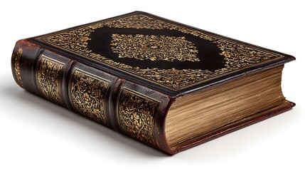 Islamic Holi Quran book isolated on white background 