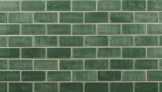 Green ceramic wall design, suitable for UI backdrop