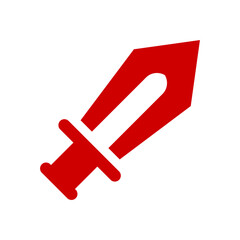 Vector image of game UI icon template asset transparent Sword or Attack button