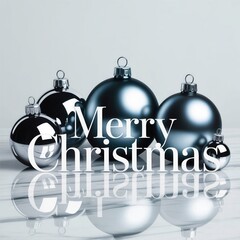 Elegant Silver Christmas Ornaments Merry Christmas Greeting