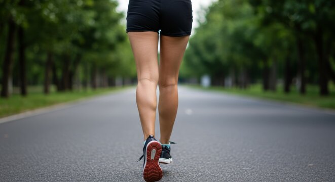 Morning jogging in park, fitness motivation for healthy lifestyle and exercise