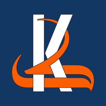 Letter K and Arabic letter Kaf (ک) logo. Modern fusion of Latin and Arabic typography.