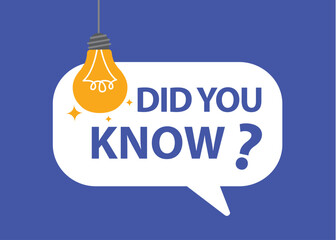 Did you know, fun fact, idea or advice message, useful tips concept