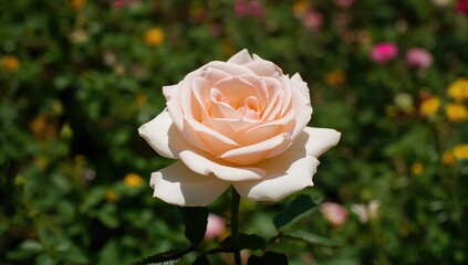 A vibrant pink rose blooming in a garden, representing seasonal change
