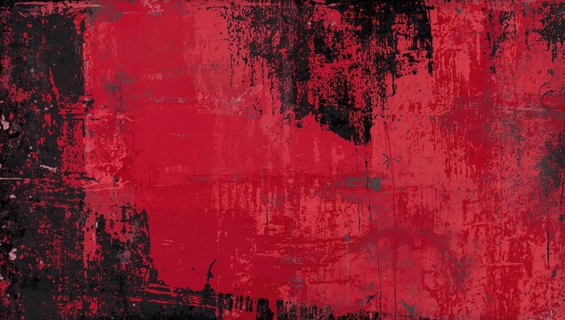 Distressed surface with red, black, and white tones
