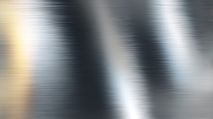 Abstract brushed metal texture background with horizontal lines and reflective highlights creating a modern industrial or futuristic aesthetic