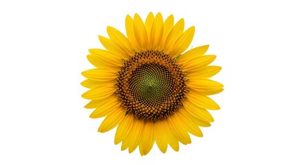 Fototapeta premium sunflower isolated on white background Bright Sunflower on White Single Sunflower Isolated