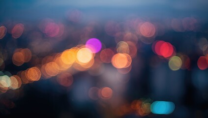 Defocused urban lights creating an abstract pattern, suitable for UI backdrop