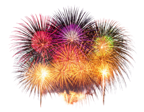 Vibrant Celebration Burst, Transparent Background.