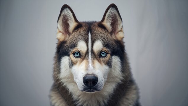 A close-up of a husky dog showcasing its captivating eyes, emphasizing the beauty of canine features