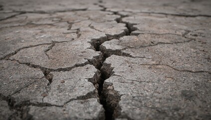 Picture showing an extensive fissure on a rocky surface caused by earth shifts