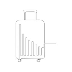 Trolly bag Continuous one line art vector of luggage design and Vector illustration.
