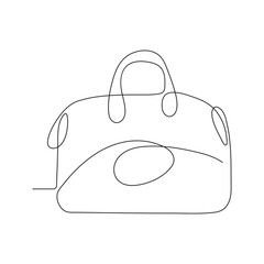 Trolly bag Continuous one line art vector of luggage design and Vector illustration.