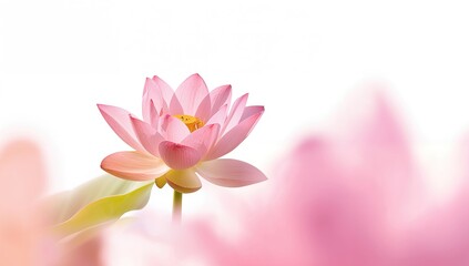 Fototapeta premium Pink water lily on a plain white backdrop