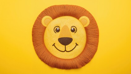 Obraz premium Child-friendly illustrated cartoon lion on a vector design, playful theme