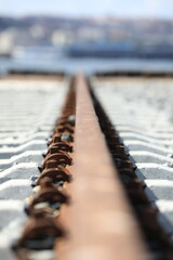 train tracks in the railway