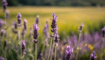 Fototapeta premium Purple blossoms in a floral setting - artistic backdrop