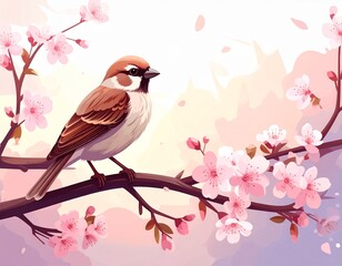 スズメ　桜