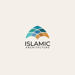 Islamic mosque dome architecture logo design