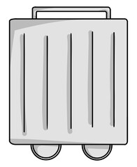 Simple illustration of a gray trash bin symbolizing waste management and environmental cleanliness.