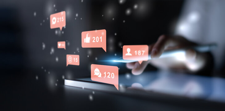 Digital Social Media Interaction and Online Engagement Displayed on Smartphone.