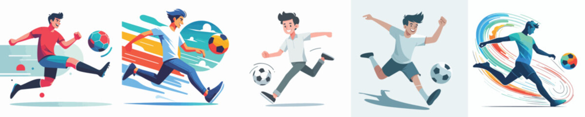 men kicking the ball 