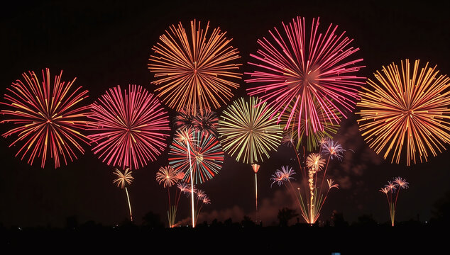 fireworks in the night sky