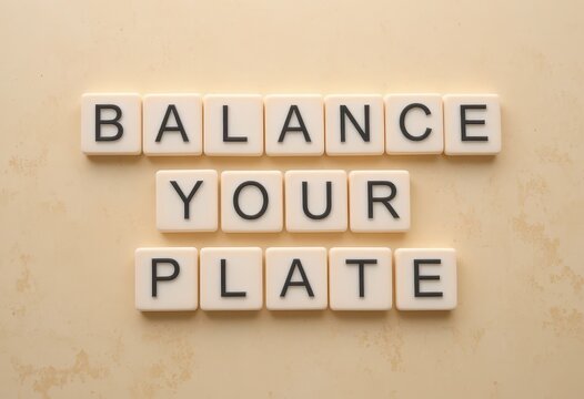 Inspirational Message for Healthy Eating and Nutrition on Beige Background