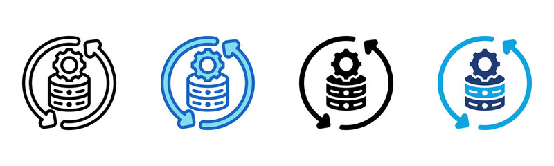 Database Sync Icon Multi Style Vector Illustration