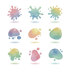 Vector Pattern Watercolor Ink Splatters in Organic Style with Soft Pastel Colors for Creative Artistic Design
