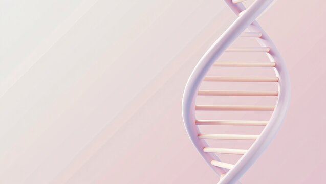 Abstract representation of a dna double helix with soft pastel colors and a clean background