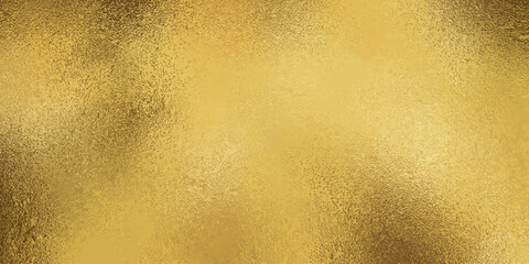 Gold foil background with shiny metallic texture and glitter pattern - glossy golden glass surface with reflective wrinkled effects. Luxury abstract gradient backdrop for celebration premium design