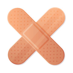 Medical Plaster or Adhesive Bandage for Injuries Vector Illustration