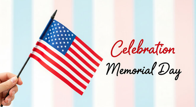 Patriotic American flag held gently, perfect for Memorial Day celebrations and honoring our heroes with remembrance events