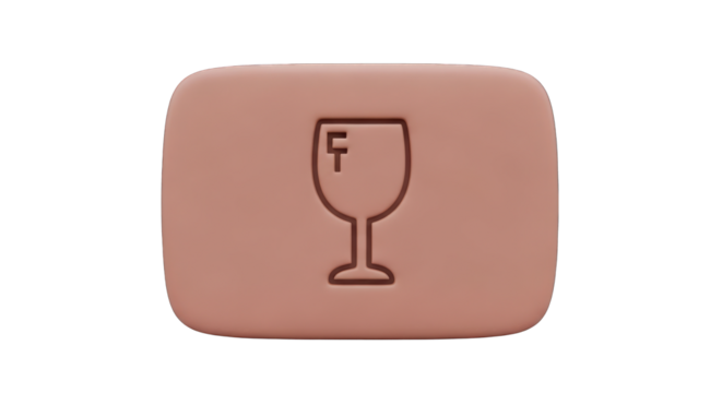 Fragile Symbol Square Light Brown Icon.