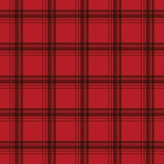 Seamless background of classic tartan plaid pattern in red and black tones