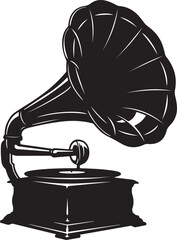 Antique Gramophone Vector Illustration Classic Record Player for Vintage Music
