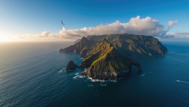 Aerial view of Madeira's stunning cliffs and sea, highlighting erosion risk