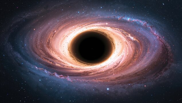 Gigantic black hole located at the center of galaxy 87 Messier, created with AI generation methods