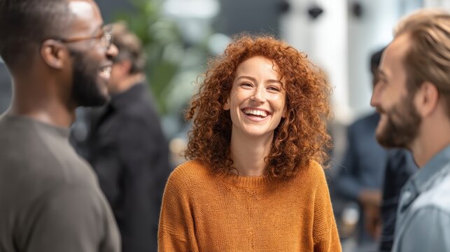 Colleagues sharing bagels in modern office